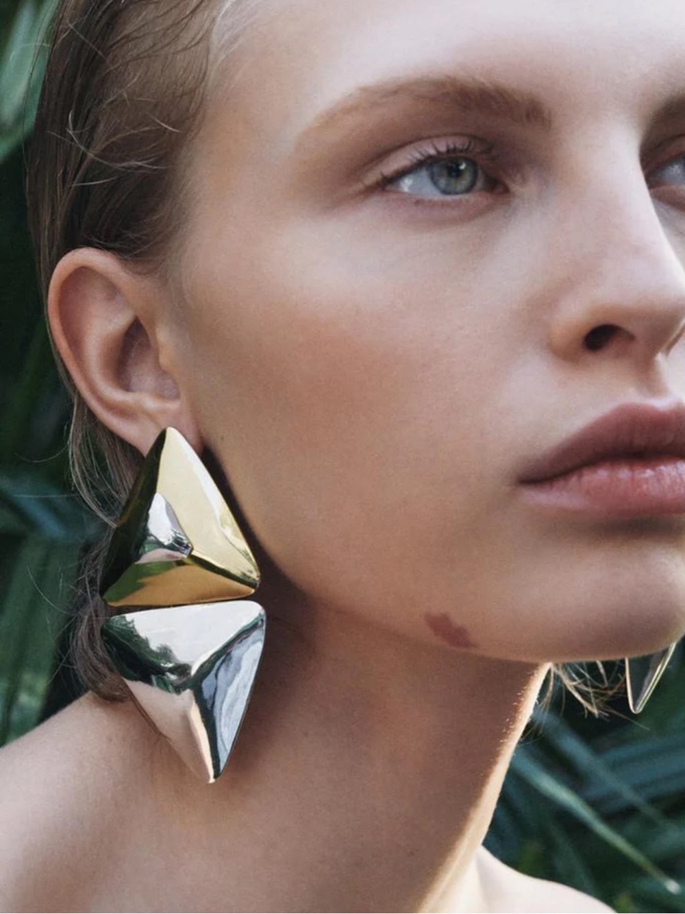 Zara Two-Tone Sculptural Drop Earrings — Gold & Silver